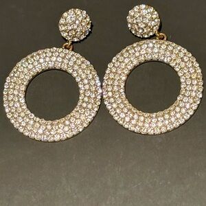 Gold Crystal Hoop Earrings